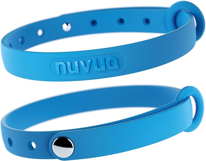 Silicone Cat Collars 2 Pack - Soft, Comfortable, and Lightweight Safety Breakaway Collar with Name Tag Ring for Outdoor Cats and Sensitive Skin Kittens by Nuvuq (6 ⅞" to 10 ¼", Blue)-Mewly Pet