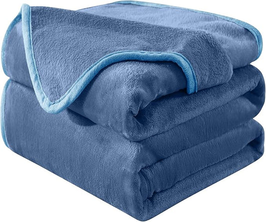 Soft Twin Size Blanket for All Season Lightweight Thermal Fleece Summer Autumn Fall Winter Spring Blankets for Twin/Twin XL Extra Long Bed Couch Sofa,66x90 Inches,Washed Blue