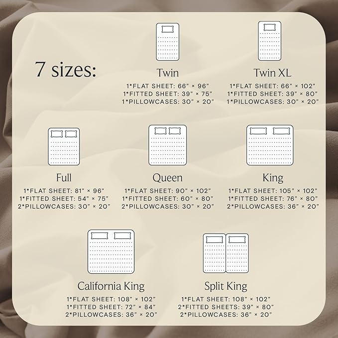 LuxClub 4 PC California King Sheet Set, Breathable Luxury Bed Sheets, Deep Pockets Wrinkle Free Cooling Sheets Machine Washable Hotel Bedding Silky Soft - Dark Khaki Cal King