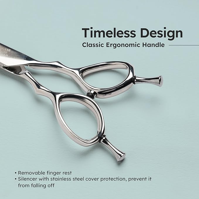 7" Curved Dog Grooming Scissors – Handcrafted, Ergonomic, VG10 Stainless Steel for Sharper, Tougher, Better Edge Retention, Lightweight Shears for Trimming Face and Paws.-Mewly Pet