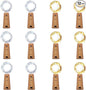 12 Pack 20 LED Wine Bottle Cork Lights, Fairy Mini String Lights Copper Wire, Battery Operated Starry Lights for DIY, Christmas, Halloween, Wedding, Party, Indoor&Outdoor (12 Pack, Multi White)
