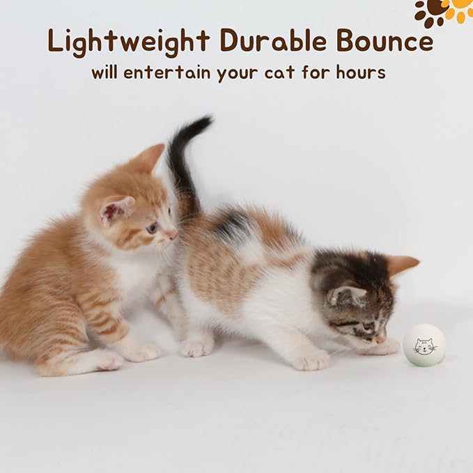 Ping Pong Balls for Cats, 6 Pack, Enrichment Toys, Cat Lovers Gift Ideas, Ball Pits, Bouncy-Mewly Pet