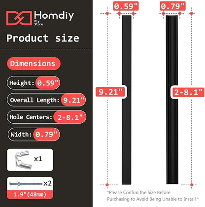homdiy 5 Pack Adjustable Brushed Nickel Cabinet Pulls 2" to 8.8" (51-224mm) Adjustable Hole Distance Drawer Pulls