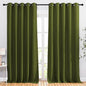 NICETOWN Room Darkening Curtains for Living Room - Easy Care Solid Thermal Insulated Grommet Room Darkening Curtains/Drapes for Bedroom (2 Panels, 66 by 90, Olive)