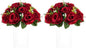 NUPTIO Flower Wedding Centrepieces for Tables - 2 Pcs 9.5in Diameter Crimson Artificial Flowers Rose Ball for Centerpieces Table - Fake Rose Arrangements for Weddings Birthday Party Decor