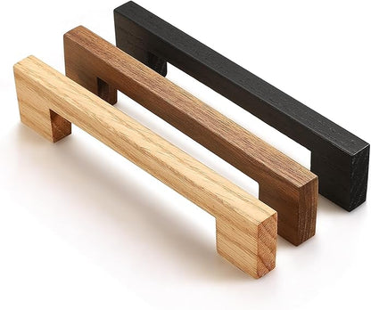 Black Square 7-1/2in 6 pcs Wooden Drawer Pulls Handle pulls for cabinets Kitchen Cabinet Drawer pulls Cabinet Door Pull