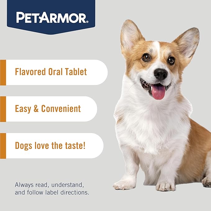PetArmor 7 Way De-Wormer for Dogs, Oral Treatment for Tapeworm, Roundworm & Hookworm in Small Dogs & Puppies (6-25 lbs), Worm Remover (Praziquantel & Pyrantel Pamoate), 6 Flavored Chewables-Mewly Pet