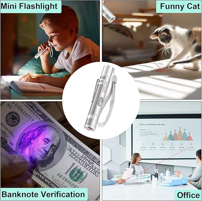 TBTeek Cat Toys, USB Rechargeable Kitten Toy, 3 Light Modes & 5 Adjustable Patterns, Portable Interactive Pet Dog Cat Mouse Toy for Fun Chase Play Exercise-Mewly Pet