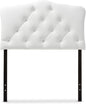 Baxton Studio Rita Modern and Contemporary White Faux Leather Upholstered Button-Tufted Scalloped Twin Size Headboard