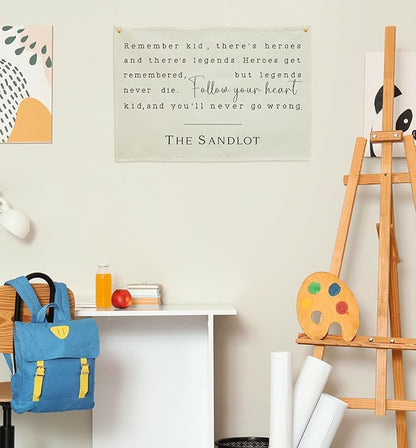 Boho Rectangular Banner Flag Wall Sign Decor Gift for Baby Boy Girl Kids,Nursery Baby Room Above Crib Bedroom Living Room Wall Decor-Remember Kid There's Heroes-Baby,Shower Birthday Christmas Gift