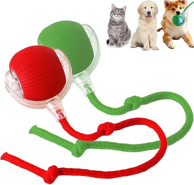 2 Packs Interactive Cat Toy Ball for Indoor Cats - 3-Speed Smart Rolling Ball with Flashing Lights, USB Rechargeable Automatic Motion Kitten Toys for Bored Adult Cats & Playful Kittens-Mewly Pet