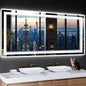 60"x28" LED Bathroom Mirror with Anti-Fog, Stepless Dimmable Lights, 3 Color Modes, Shatter-Proof Tempered Glass, Memory Function & Waterproof Design