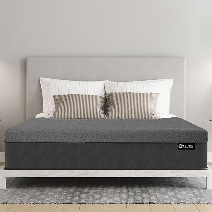 VALUXE 3 Inch Gel Memory Foam Mattress Topper California King Size High Density Cooling Pad Pressure Relief Bed Topper Grey (with Removable & Washable Bamboo Cover)