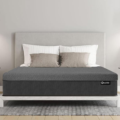 VALUXE 3 Inch Gel Memory Foam Mattress Topper Full Size High Density Cooling Pad Pressure Relief Bed Topper Grey (with Removable & Washable Bamboo Cover)