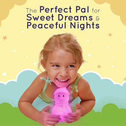 Lumipets Junior Snowman Night Light, Soft Silicone Material, 8 Soothing Colors, Cordless, Easy Control, Portable