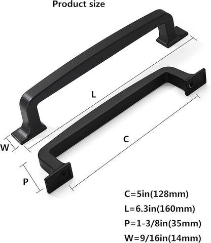 khtumeware 6 Pack 5 Inch Kitchen Cabinet Handles Matte Black Cabinet Pulls Black Drawer Pulls Kitchen Cabinet Hardware Kitchen Handles for Cabinets Cupboard Handles Drawer Handles