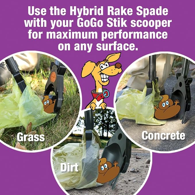 Hybrid Dootie Rake-Spade. Accessory Pooper Scoopers. All Dog, Cat, and Pet Yard Waste Cleanup-Mewly Pet