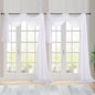 Chyhomenyc Extra Long White Sheer Curtains 144 inch 2 Panels, Translucent Backdrop Window Scarf Drapes for Canopy Bed/Wedding/Living Room/Anniversary, 12FT Length, Each 59Wx144L in, 2PCS