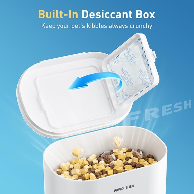 PAWGETHER® Gravity Cat Feeder, Self-Dispensing Dog Food Dispenser, Pet Food Station 1 Gallon/3.5L Capacity Automatic Pet Feeder Cat & Dog Food Bowl, Easy to Fill-Mewly Pet