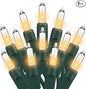 Christmas Lights Clear White 2 Pack Total 200 Count Incandescent Lights UL Certified Connectable Christmas Tree Lights with Green Wires for Indoor Outdoor Xmas, Wedding, Holiday, Home Decorations