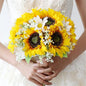 Wedding Bouquet for Bride Bridesmaid, Artificial Sunflower Bouquets for Wedding Church Bouquet Home Decoration