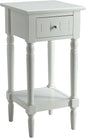 Convenience Concepts French Country Khloe 1 Drawer Accent End Table 14" - Traditional Farmhouse Side Table with Storage Drawer and Shelf for Living Room, White