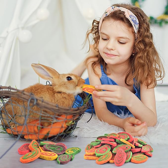 KATUMO Rabbit Toys, 220g / 7.7oz Rabbit Treats Bunny Chews Guinea Pig Molar Treats for Bunny, Hamster, Chinchilla, Gerbil, Other Small Rodents-Mewly Pet