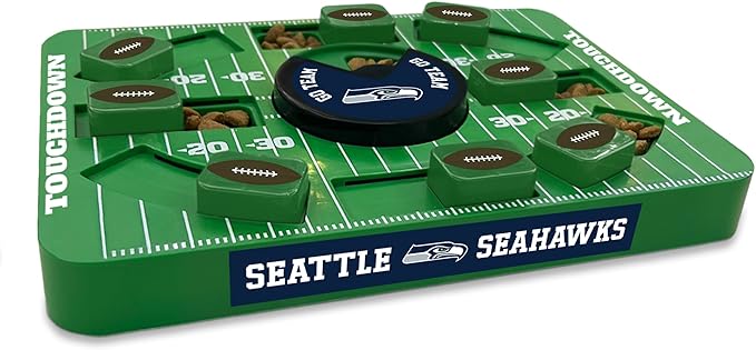 Pets First NFL Seattle Seahawks Large Puzzle Toy, Dog Puzzle Treat Toy, New Large Size, Interactive Dog Treat Toy, Dog Slow Feeding Toy-Mewly Pet