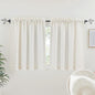 RYB HOME Flax Linen Blend Curtains - Semi Translucent Privacy Kitchen Valances, Light Glare Control Short Small Window Curtains for Bathroom Closet RV, 52" W x 36" L, 2 Pcs, Linen