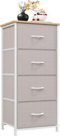 Somdot Dresser for Bedroom with 4 Drawers, Storage Organizer Chest of Drawers with Removable Fabric Bins for Closet Bedside Living Room Laundry Entryway Hallway, Ash Grey