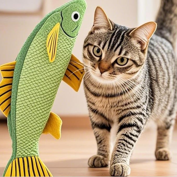 Cat Toys for Bored Indoor Adult Cats - Catnip Toys for Mental Stimulation, Interactive & Durable Kicker Toys for Solo Play, Best for Lazy Or Senior Cats (Yellow)-Mewly Pet