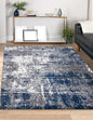 Keen Home Design Area Rugs - 6x9 Non-Shedding, Abstract Rugs for Kitchen, Living Room, Bedroom, Dining Room, Entryway - Size: 5'11" x 9'2", Navy/Grey/White