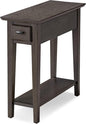 Leick Home 10071-GR One Drawer Chairside/Recliner End Table with Shelf, Smoke Gray