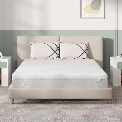 Novilla 2 Inch Queen Size Mattress Topper, Soft Memory Foam Mattress Topper for Comfort & Cooling Night Sleep, Ventilated & Skin-Friendly, CertiPUR-US Certified