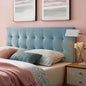 Modway Lily Queen Biscuit Tufted Performance Velvet Headboard, Light Blue
