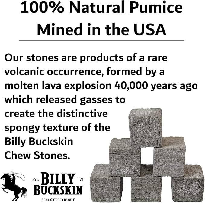 Chinchilla Chew Toys, Pumice Chew Blocks, Lava Block for Hamster, Rat, Mice, Degus, Gerbils, Small Animal Toys, Guinea Pigs, Rabbit Toy, Bunny Toy by Billy Buckskin (Pack of 6)Mined in USA-Mewly Pet