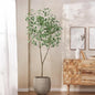 Faux Eucalyptus Tree 7ft(82in) Artificial Potted Tree for Indoor Decor Large Realistic Potted with Silk Leaves and Natural Wood Trunk for Home Living Room,Office Foyer,Porch Decor.