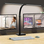 LED Desk Lamp for Home Office, Double Head 24W with Base, Architect Light 5 Lighting Brightness Flexible Gooseneck Table Reading Study, Black