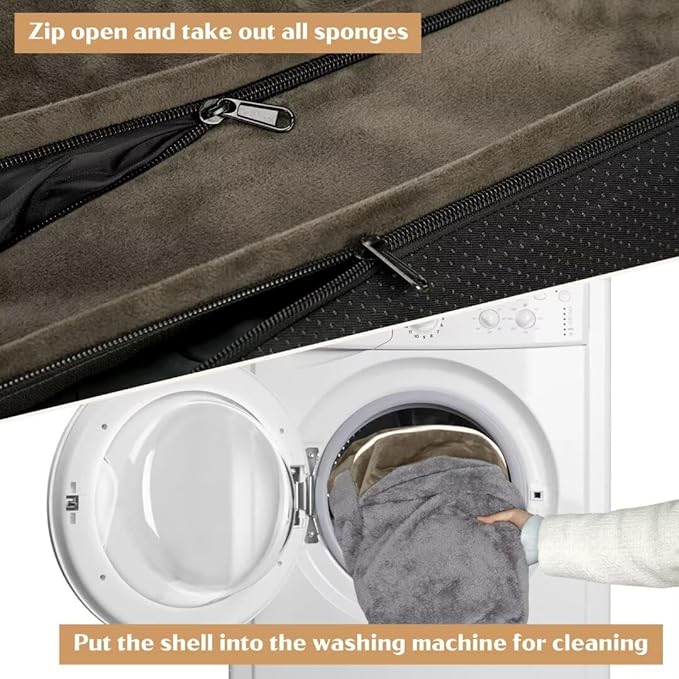 Comfort Expression XXL Dog Beds Memory Foam, Orthopedic Dog Beds for Extra Large Dogs, Waterproof Dogs Bed, Washable Pet Sofa Couch with Bolster & Removable Cover(XX-Large,Olive Green)-Mewly Pet