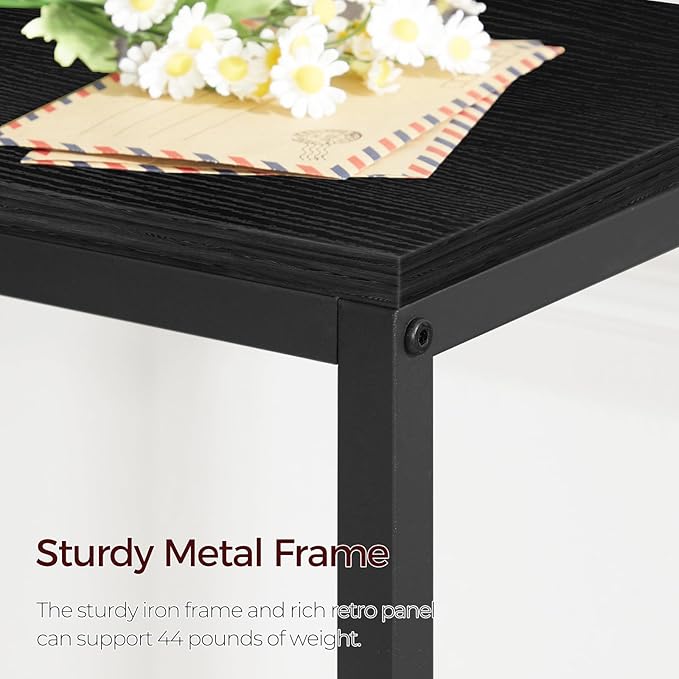 78.7" Console Table with Power Outlet, 11.8" Wide Narrow Sofa Table, Industrial Entryway Table with USB Ports, Behind Couch for Entryway, Hallway, Foyer, Living Room, Black CTBK320E01