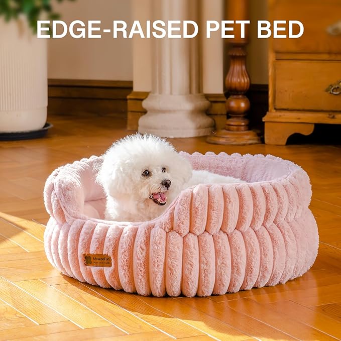 MEWOOFUN Dog Bed for Medium Dogs, Washable Large Cat Beds for Indoor Cats, Donut Pet Bed for Dogs and Cats with Anti-Slip Bottom (Pink, 27"x27"x10")-Mewly Pet