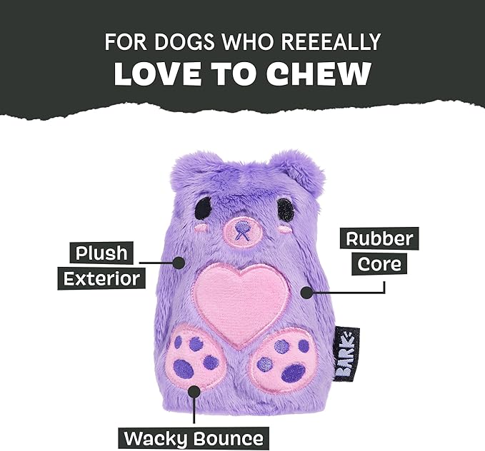 Barkbox Bear Hugger Dog Toy for Aggressive Chewers | 2-in-1 Plush & Rubber Treat-Dispensing Toy for Small Dogs | Puppy Teething Toys & Dog Toys to Keep Them Busy-Mewly Pet