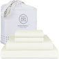 Threadmill Luxury 800 Thread Count California King 100% Cotton Sheets - Ivory Sateen Weave Bed-Sheets, Better Than Egyptian Cotton, 4 Pc Solid Bed Set, Fits 16" Deep Pocket