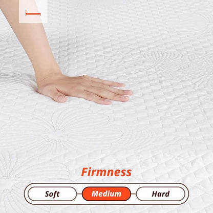 PrimaSleep King Mattress, 9 Inch Gel Memory Foam Mattress, Gel Infused for Comfort and Pressure Relief, CertiPUR-US Certified, Bed-in-a-Box, Medium Firm, King Size