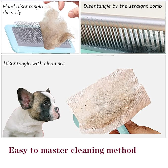 Air Cushion Slicker Brush for Dogs Cats,Soft Pin Shedding Brush for Short Haired Dog,Cat, Pet Grooming Wire Brush for Thin Curly Matted Tangled Hair,14mm(0.55"),Green-Mewly Pet