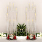 2PCS Acrylic Candelabra Centerpieces,Tall Clear Floor Candelabra for Wedding 8 Arm Candle Holder with Acrylic Shade Circular Base for Party Table Decoration Fit 0.87 LED Candle