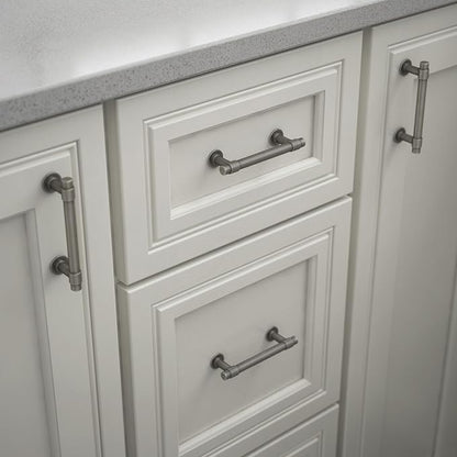 Franklin Brass - Francisco Heirloom Silver Cabinet Handles 3 Inch (3") Hole Center Pulls | Easy Install, Durable Hardware for Kitchen Cabinet Door, Drawers, Dresser Pull, Furniture (10 Pack)