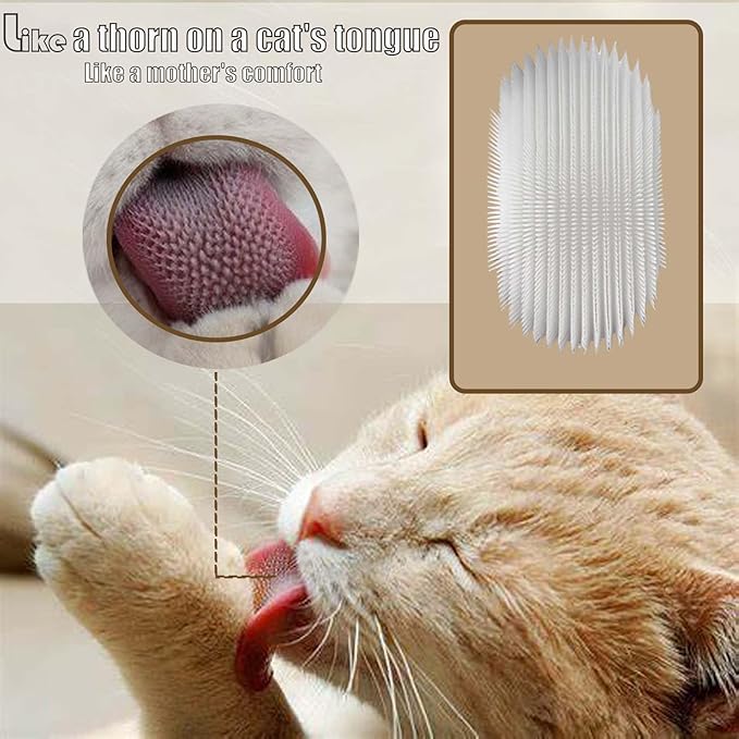 SoarExcelleryy Soft Fur Cat Brush - Over 1000 gentle cat tongue brushes with prickly serrations, suitable for sensitive cats - comfortable, lightweight, gentle, perfect for enhancing intimacy, white-Mewly Pet