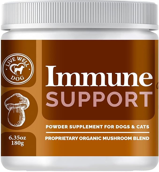 Immune Support Powder Food Topper, Large 6.35oz, Proprietary Organic Mushroom Blend, 300g-Mewly Pet