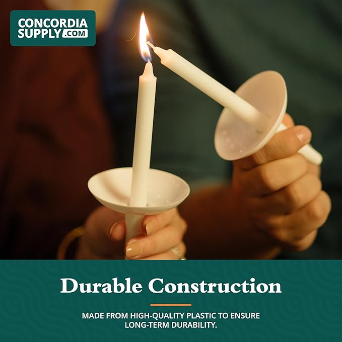 Concordia Supply Candlelight Service Reusable Plastic Candle Holders for Candlesticks - 50 Pcs. Protector for Church Vigils, Memorial, Congregational, & Christmas Eve Candles